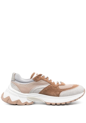 Eleventy panelled low-top sneakers - Brown