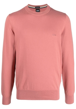 BOSS logo-embroidered cotton sweatshirt - Pink
