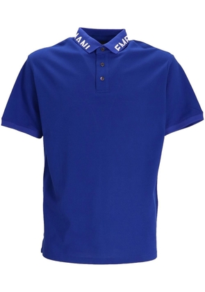 Emporio Armani logo collar polo shirt - Blue