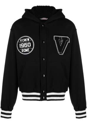 Valentino Garavani buttoned varsity hoodie - Black