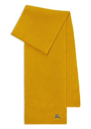 Burberry EKD-embroidered ribbed-knit scarf - Yellow