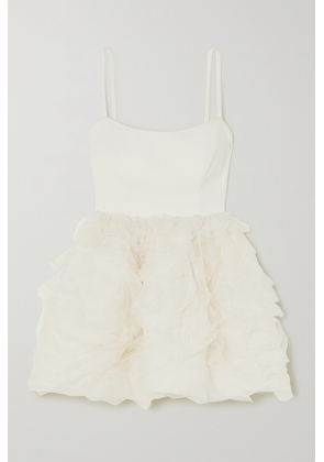 Halfpenny London - Maddy Satin-crepe And Ruffled Organza Mini Dress - White - 0,1,2,3,4,5
