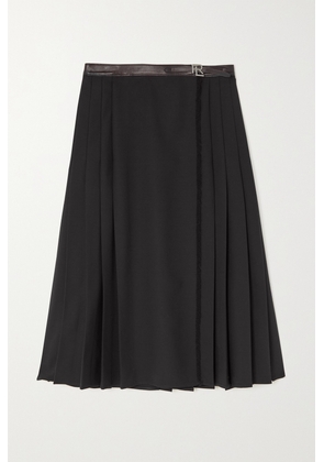 Ralph Lauren Collection - Alexandrine Belted Pleated Woven Midi Wrap Skirt - Black - US0,US2,US4,US6,US8,US10,US12,US14