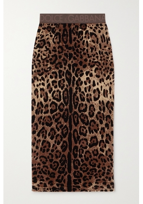 Dolce & Gabbana - Leopard-print Cotton-blend Chenille Midi Skirt - Animal print - IT36,IT38,IT40,IT42,IT44,IT46,IT48,IT50