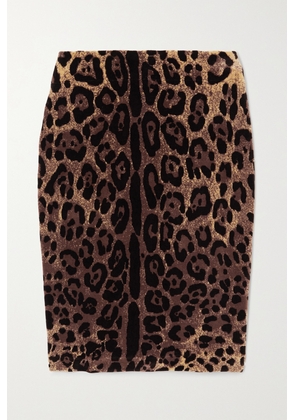 Dolce & Gabbana - Leopard-print Cotton-blend Chenille Mini Skirt - Animal print - IT36,IT38,IT40,IT42,IT44,IT46,IT48