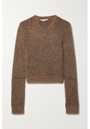 Stella McCartney - + Net Sustain Ribbed Brushed Knitted Sweater - Brown - xx small,x small,small,medium,large,x large