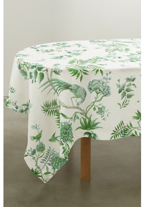 Aquazzura Casa - Secret Garden Printed Linen Tablecloth - Green - One size