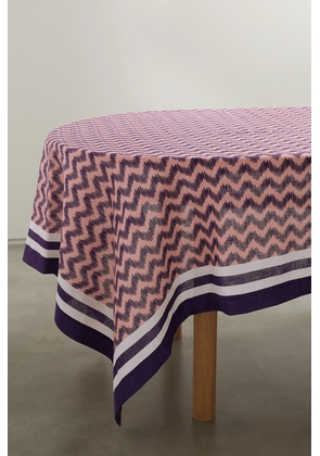 Aquazzura Casa - Jaipur Printed Linen Tablecloth - Pink - One size