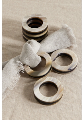 Brunello Cucinelli - Set Of Six Horn Napkin Rings - Brown - One size