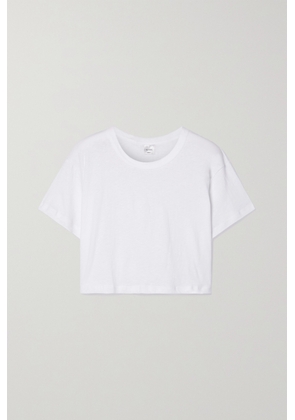 LESET - Cropped Slub Cotton-jersey T-shirt - White - x small,small,medium,large,x large