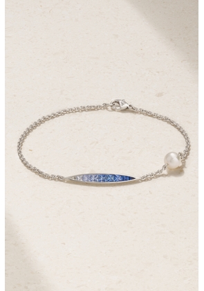 Mikimoto - 18-karat White Gold, Sapphire And Pearl Bracelet - One size