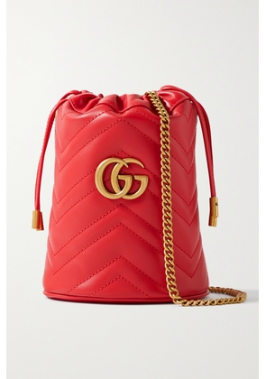 Gucci - Gg Marmont Mini Quilted Leather Bucket Bag - Red - One size