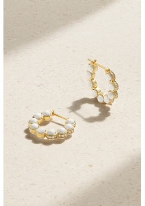 L’Atelier Nawbar - The Hydrogen 18-karat Gold, Enamel And Diamond Hoop Earrings - One size