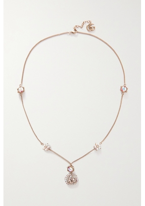 Gucci - Gold-tone Crystal Necklace - Silver - One size