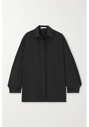 The Row - Sisella Oversized Silk And Wool-blend Shirt - Black - x small,small,medium,large,x large
