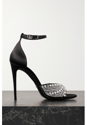 Gucci - Ilse Crystal-embellished Satin Sandals - Black - IT36,IT36.5,IT37,IT37.5,IT38,IT38.5,IT39,IT39.5,IT40,IT40.5,IT41