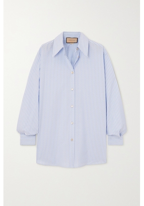 Gucci - Striped Cotton-poplin Shirt - Blue - IT36,IT38,IT40,IT42,IT44,IT46,IT48