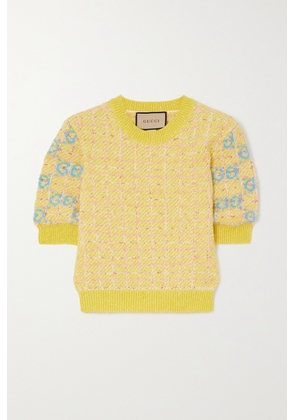 Gucci - Cropped Wool-blend Intarsia Sweater - Yellow - XS,S,M,L,XL,XXL