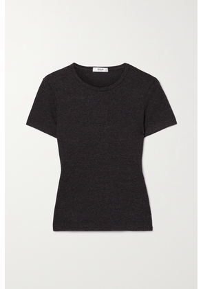 AGOLDE - Harri Ribbed-knit T-shirt - Brown - x small,small,medium,large,x large