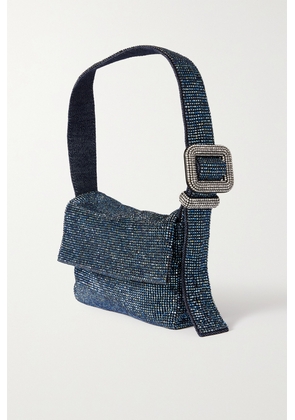 Benedetta Bruzziches - Vitty La Mignon Crystal-embellished Denim Shoulder Bag - Blue - One size