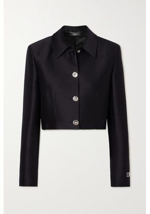 Versace - Cropped Wool And Silk-blend Jacket - Black - IT36,IT38,IT40,IT42,IT44,IT46,IT48,IT50