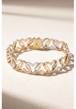 Yvonne Léon - Maille Coeur 9-karat Yellow, Rose And White Gold Diamond Bracelet - One size