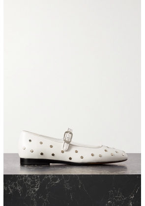 Le Monde Béryl - Studded Leather Mary Jane Ballet Flats - White - IT35,IT35.5,IT36,IT36.5,IT37,IT37.5,IT38,IT38.5,IT39,IT39.5,IT40,IT40.5,IT41,IT41.5,IT42