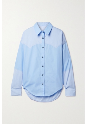 Fortela - Amy Two-tone Paneled Cotton Shirt - Blue - IT38,IT40,IT42,IT44,IT46
