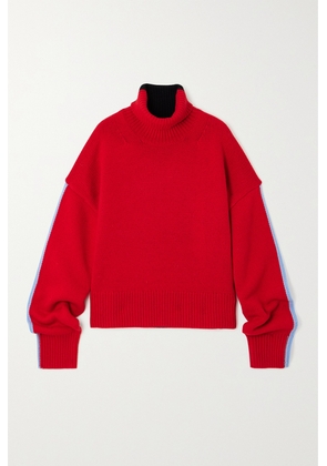 Zankov - Wolfgang Color-block Wool-blend Turtleneck Sweater - Red - x small,small,medium,large,x large