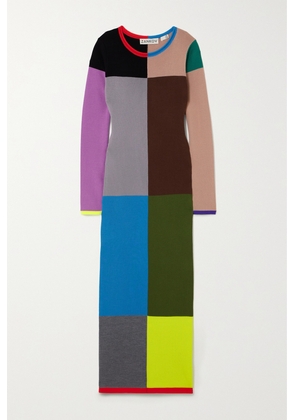 Zankov - Lyndsey Color-block Wool Midi Dress - Multi - x small,small,medium,large,x large