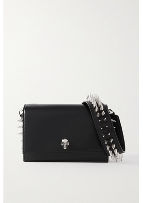 Alexander McQueen - Embellished Studded Leather Shoulder Bag - Black - One size