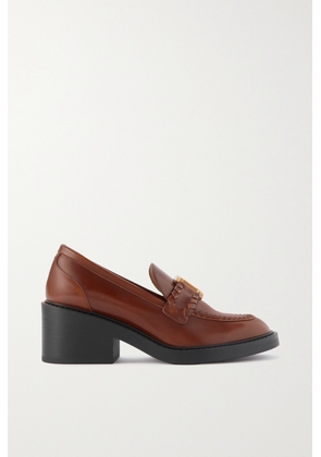 Chloé - Marcie Embellished Leather Loafers - Brown - IT35,IT36,IT36.5,IT37,IT37.5,IT38,IT38.5,IT39,IT39.5,IT40,IT40.5,IT41