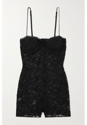 Oséree - O-lover Stretch-lace Playsuit - Black - small,medium,large,x large