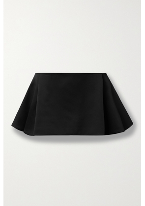 KHAITE - Rafla Pleated Woven Mini Skirt - Black - US0,US2,US4,US6,US8,US10