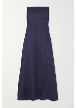 Faithfull The Brand - + Net Sustain Das Flores Strapless Linen Maxi Dress - Blue - x small,small,medium,large,x large,xx large