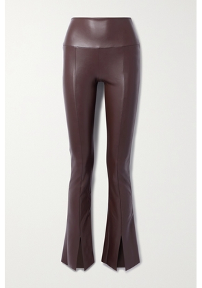 Norma Kamali - Spat Vegan Leather Flared Leggings - Brown - xx small,x small,small,medium,large,x large