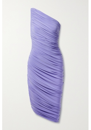 Norma Kamali - Diana One-shoulder Asymmetric Ruched Stretch-jersey Dress - Purple - xx small,x small,small,medium,large,x large