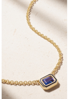 Alison Lou - Madison 14-karat Gold, Laboratory-grown Sapphire And Enamel Necklace - Blue - One size