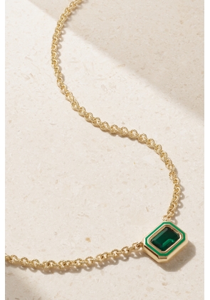 Alison Lou - Madison 14-karat Gold, Emerald And Enamel Necklace - Green - One size