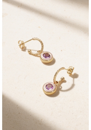 Alison Lou - Madison 14-karat Gold, Laboratory-grown Amethyst And Enamel Earrings - Purple - One size
