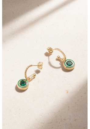 Alison Lou - Madison 14-karat Gold, Laboratory-grown Emerald And Enamel Earrings - Green - One size