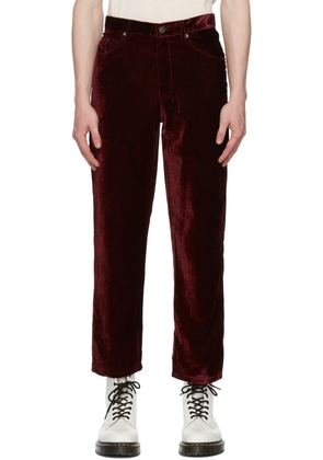 Marc Jacobs Red 'The Liquid Velvet' Trousers