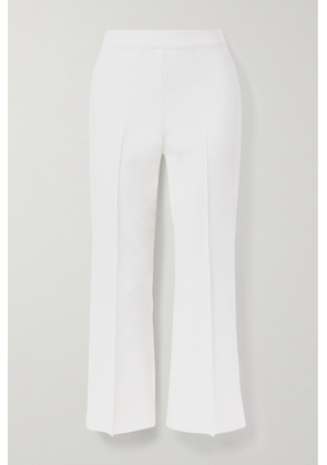 HIGH SPORT - Kick Cropped Stretch-cotton Flared Pants - White - x small,small,medium,large,x large