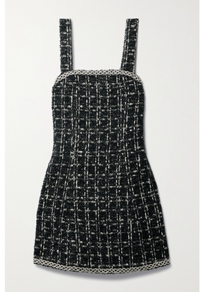 Alice + Olivia - Liran Crystal-embellished Metallic Tweed Mini Dress - Black - US0,US2,US4,US6,US8,US10,US12