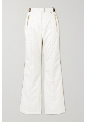 Balmain - Canvas Jacquard-trimmed Flared Ski Pants - Ivory - FR36,FR38,FR40