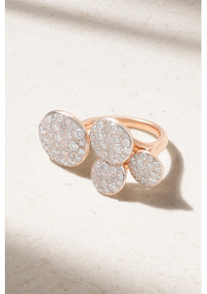 Pomellato - Sabbia Rhodium-plated 18-karat Rose Gold Diamond Ring - 52,54