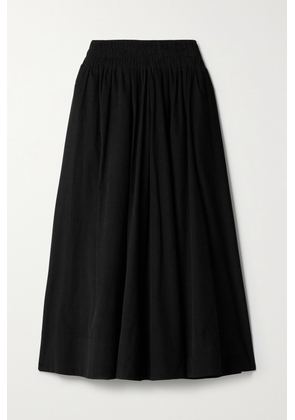 Suzie Kondi - The Kyria Pleated Cotton-corduroy Midi Skirt - Black - x small,small,medium,large,x large