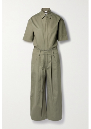 Rivet Utility - + Net Sustain New Yorker Distressed Herringbone Cotton-canvas Jumpsuit - Green - x small,small,medium,large,x large