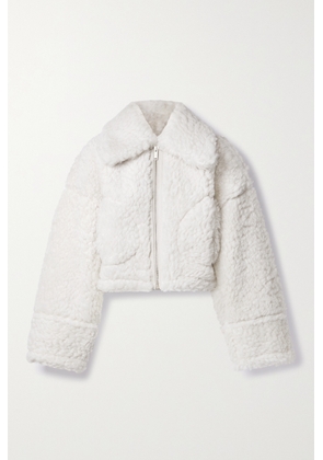 HALFBOY - Cropped Shearling Jacket - Off-white - x small,small,medium,large,x large
