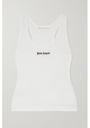 Palm Angels - Printed Ribbed Cotton-jersey Tank - White - xx small,x small,small,medium,large,x large